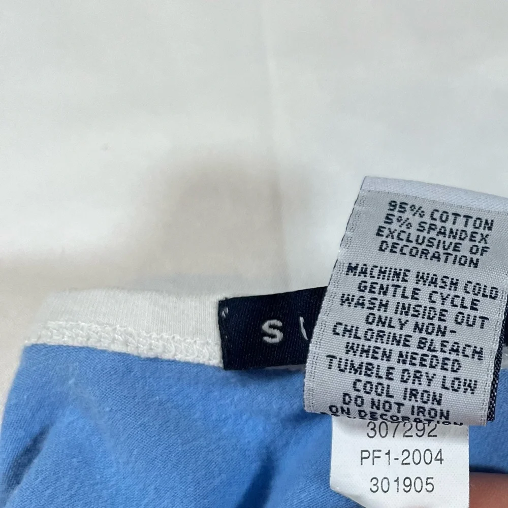 Vintage 2000s Gap blue white baby tee‎ Kids Fits Women XS Y2k